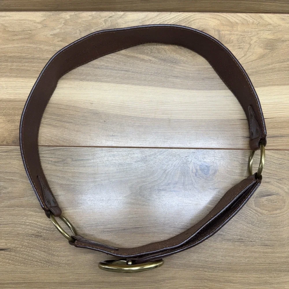 Michael Kors Women's Y2K Vintage Wide Belt Size L Brown Leather Boho Festival